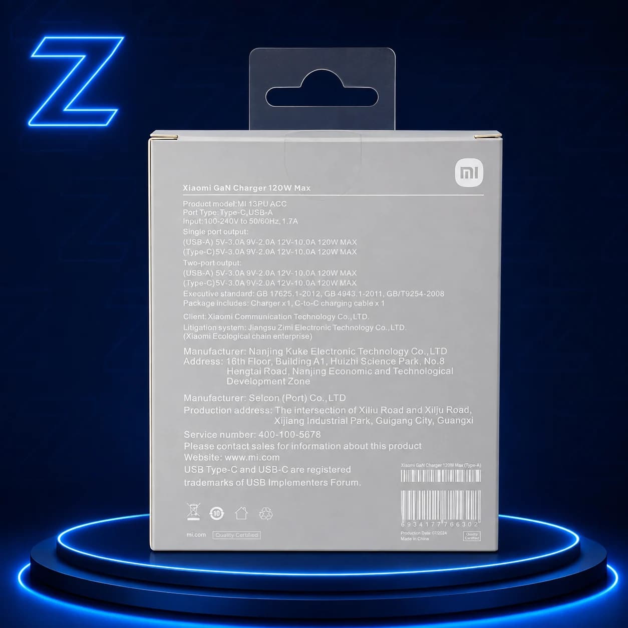 کلگی ۲۰ وات شیائومی پک طوسی ۳ پورت با کابل دو سر - تصویر 2